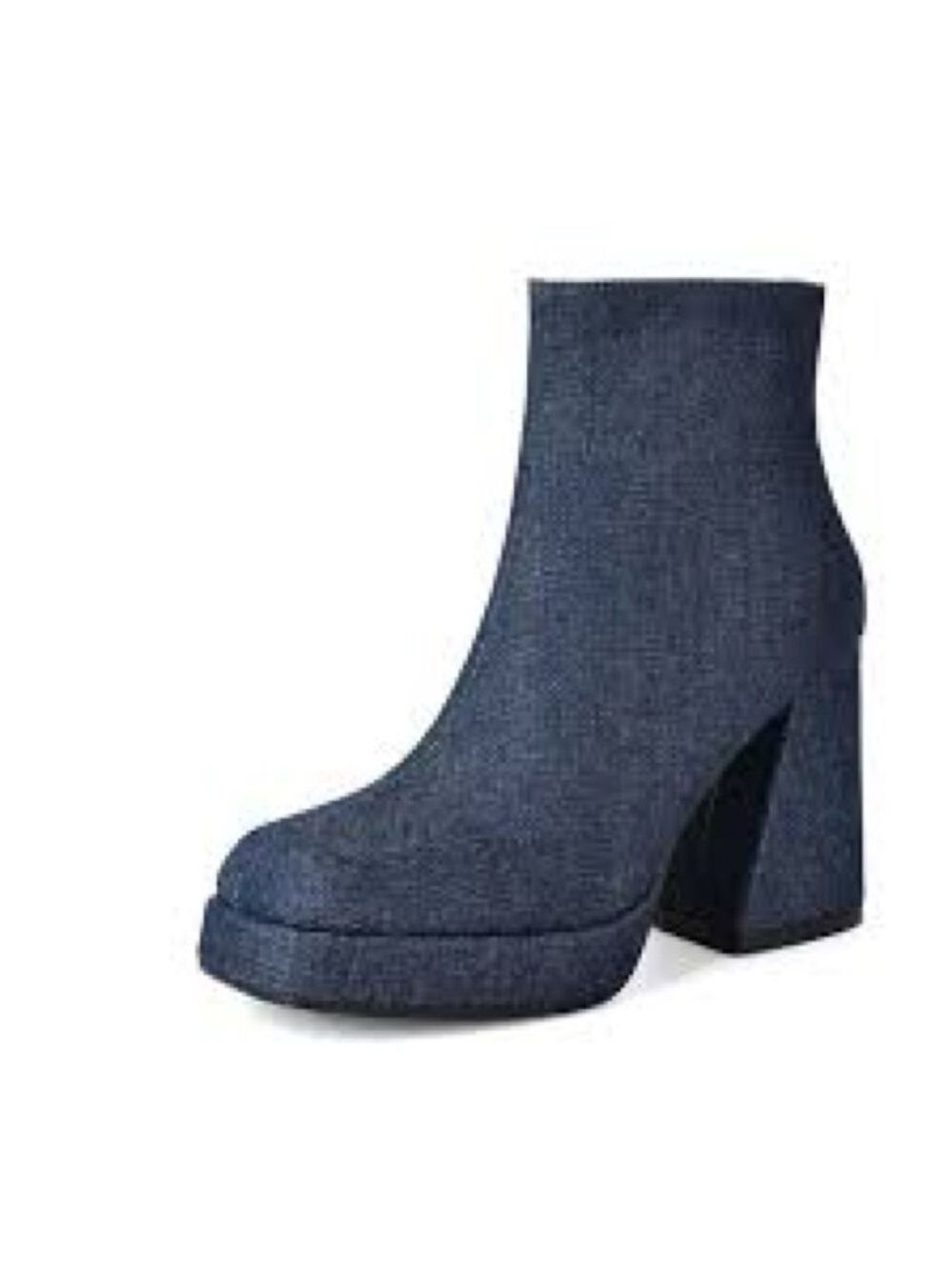 Women’s Vacation Retro Blue Denim Platform Boots Size 6.5 US!